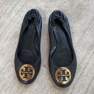 Tory Burch Ballet Flats Black and Gold